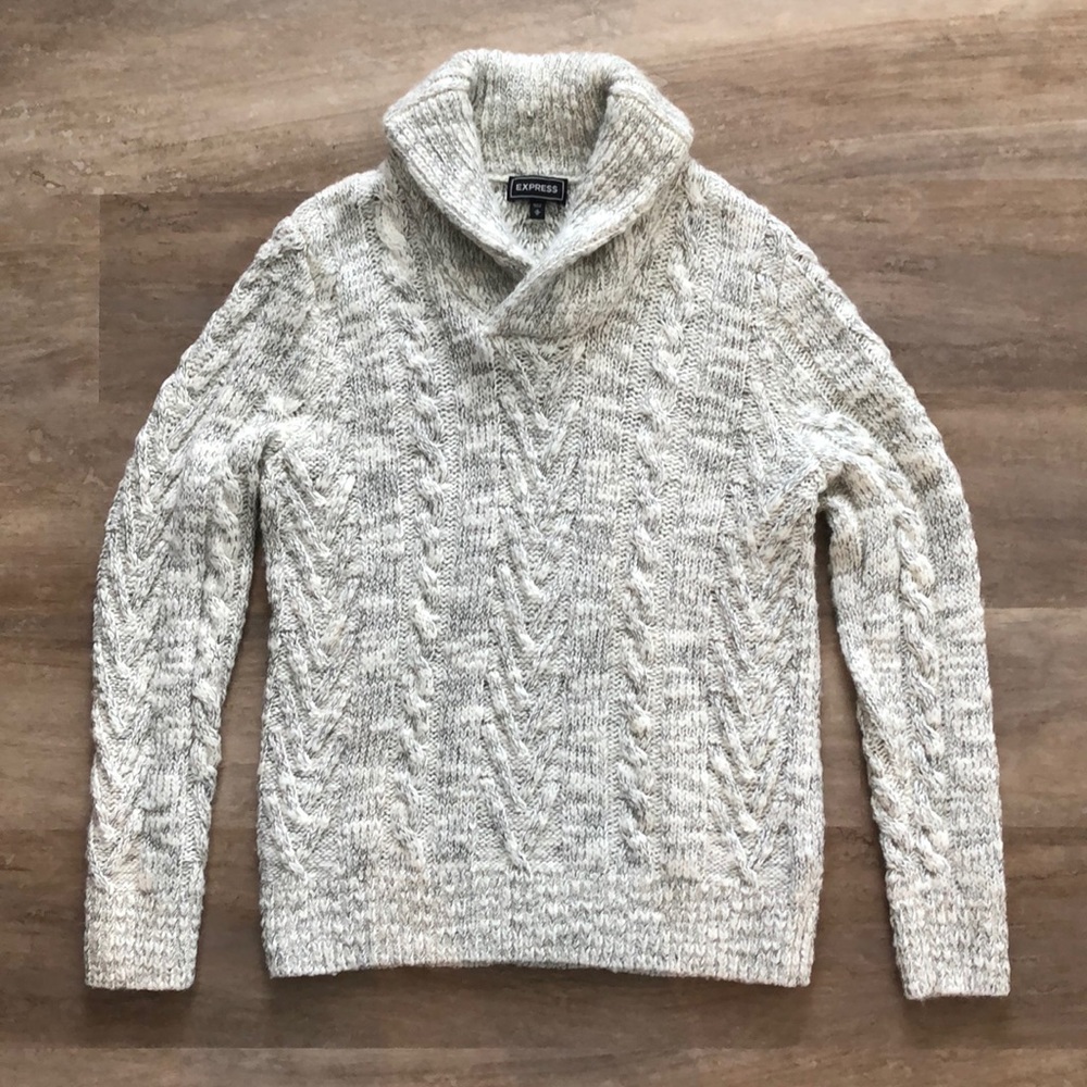 Express knit shawl neck sweater Sz M